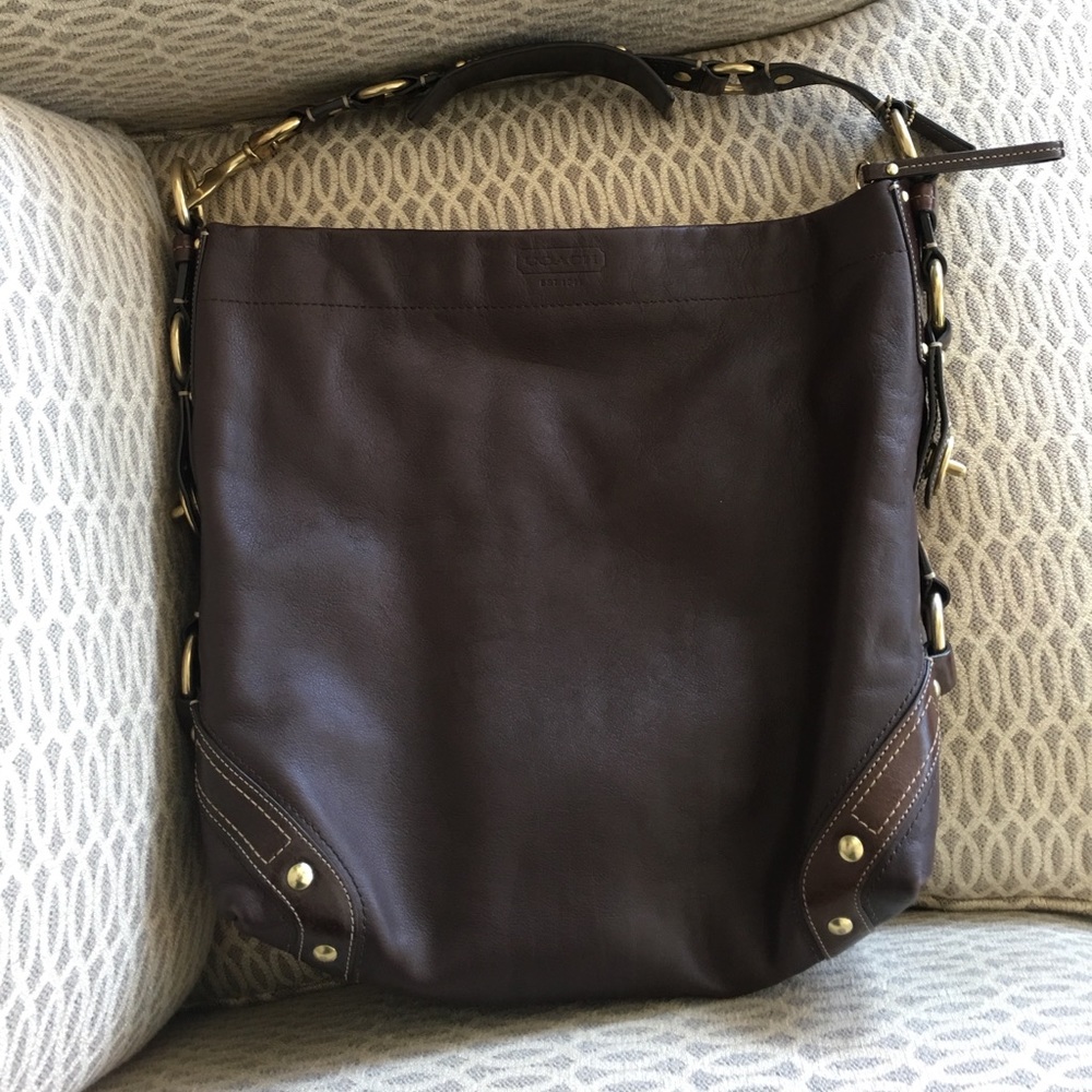 Taking best offer!! Large Brown leather coach bag!